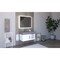 Castello Usa Amazon 36" Wall Mounted  White Vanity With Gray Top And Brushed Nickel Handles CB-MC-36W-BN-2056L-GR - alternate 7